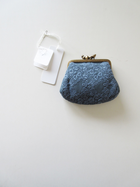 2018SS mina perhonen / ミナペルホネン ws7551 flower cake cuddle purse blue gray