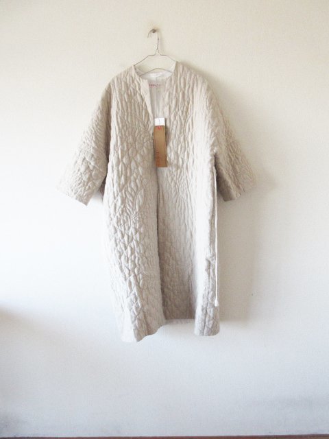 TOWAVASE linen quilt robe (white)