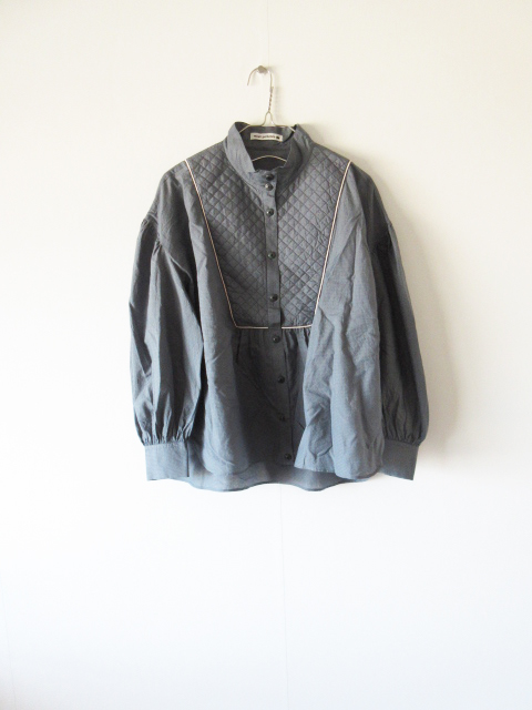 2023AW mina perhonen / ミナペルホネン aba1269 particule ブラウス 38 BLUE GRAY